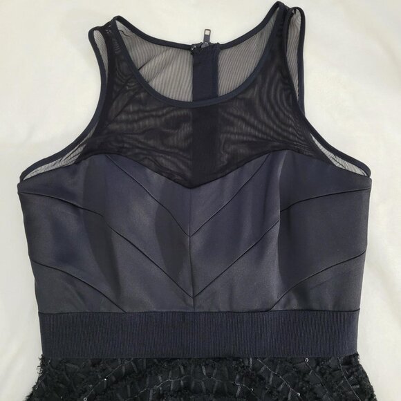 Milly Sheer Racerback Top and Sequined Skirt Party Dress in Black - Picture 3 of 7
